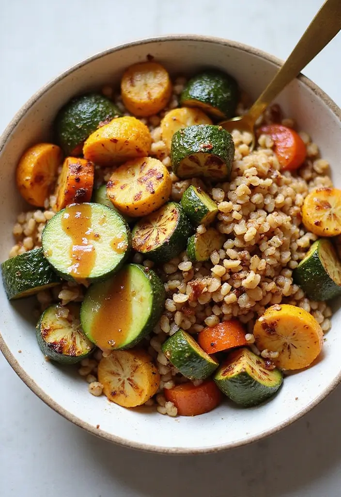 30+ Healthy Lunch Ideas for Adults to Stay Energized Through the Day - 12. Roasted Vegetable Grain Bowl