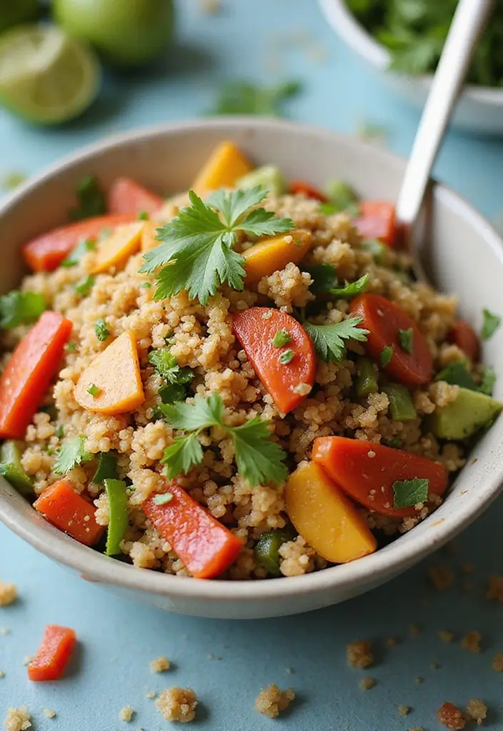 30+ Healthy Lunch Ideas for Adults to Stay Energized Through the Day - 13. Thai Peanut Quinoa Salad
