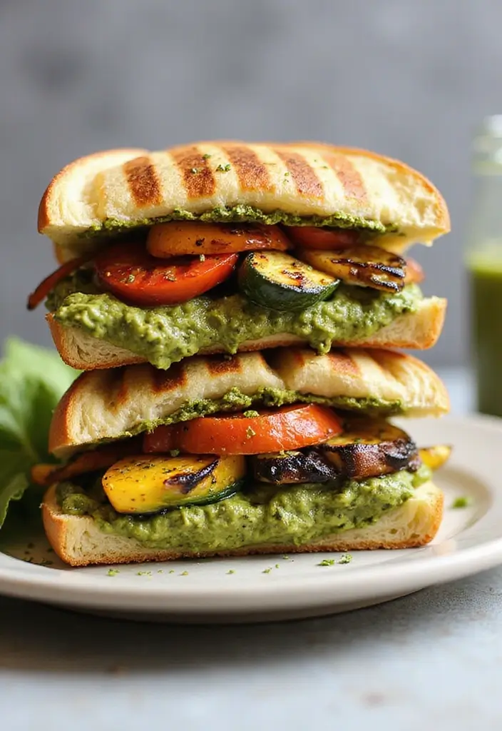 30+ Healthy Lunch Ideas for Adults to Stay Energized Through the Day - 17. Grilled Vegetable Sandwich