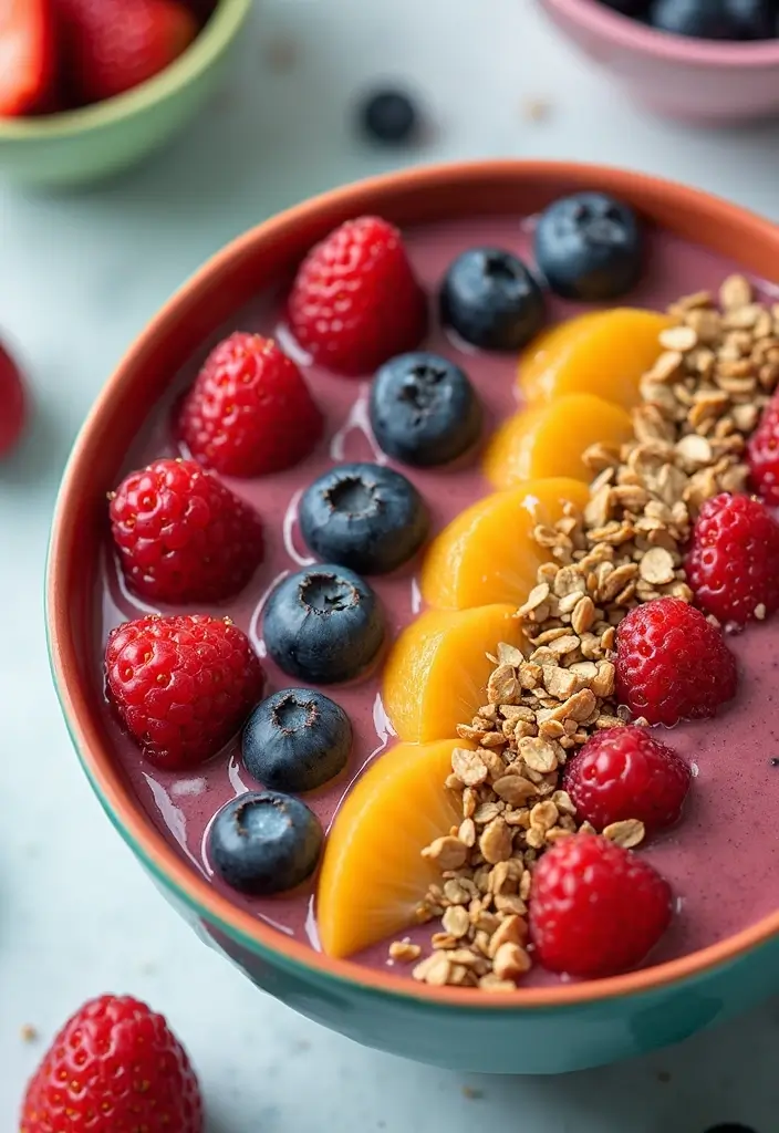 30+ Healthy Lunch Ideas for Adults to Stay Energized Through the Day - 18. Protein-Packed Smoothie Bowl