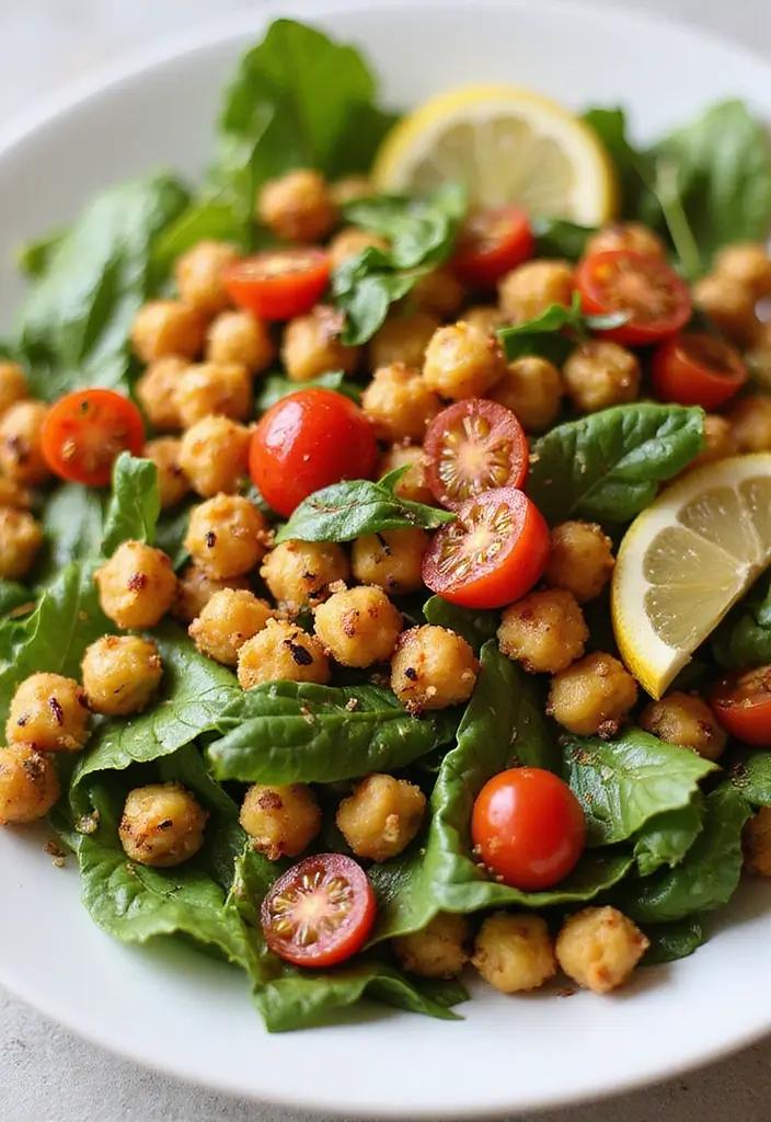 30+ Healthy Lunch Ideas for Adults to Stay Energized Through the Day - 19. Roasted Chickpea Salad