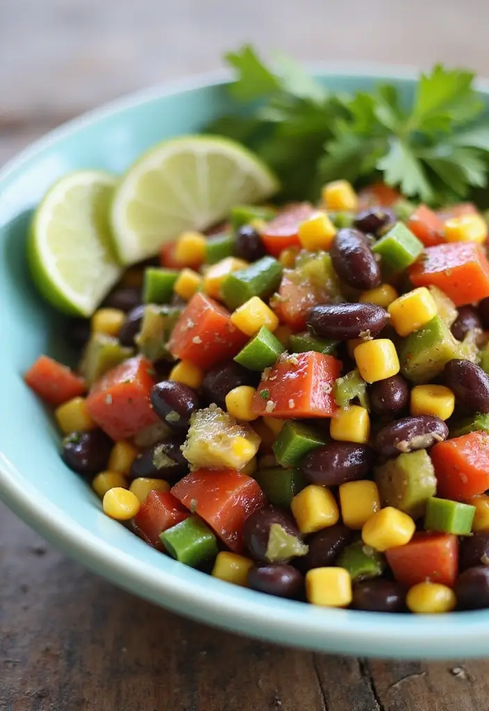 30+ Healthy Lunch Ideas for Adults to Stay Energized Through the Day - 22. Black Bean & Corn Salad