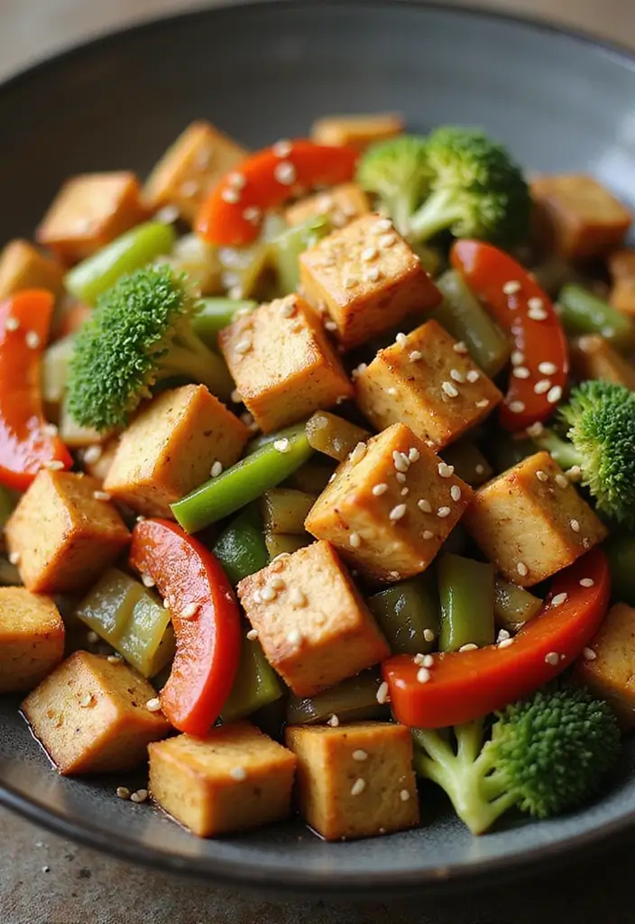30+ Healthy Lunch Ideas for Adults to Stay Energized Through the Day - 23. Spinach & Tofu Stir-Fry