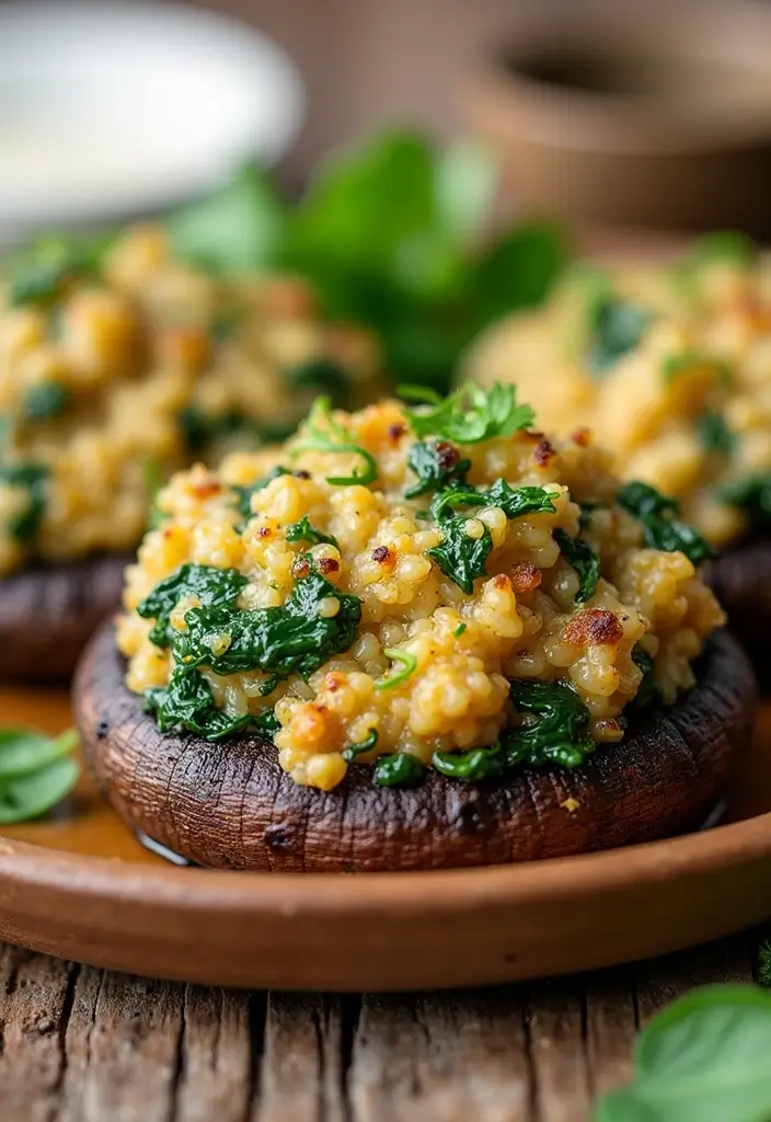 30+ Healthy Lunch Ideas for Adults to Stay Energized Through the Day - 27. Stuffed Portobello Mushrooms