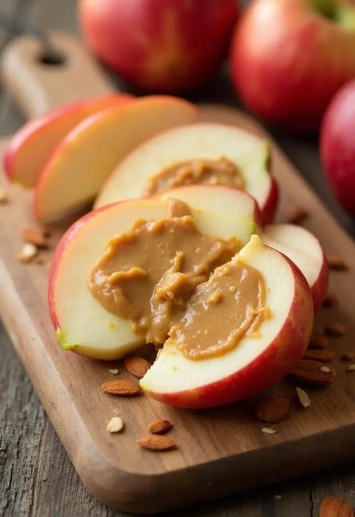 30+ Healthy Lunch Ideas for Adults to Stay Energized Through the Day - 28. Apple and Almond Butter Snack
