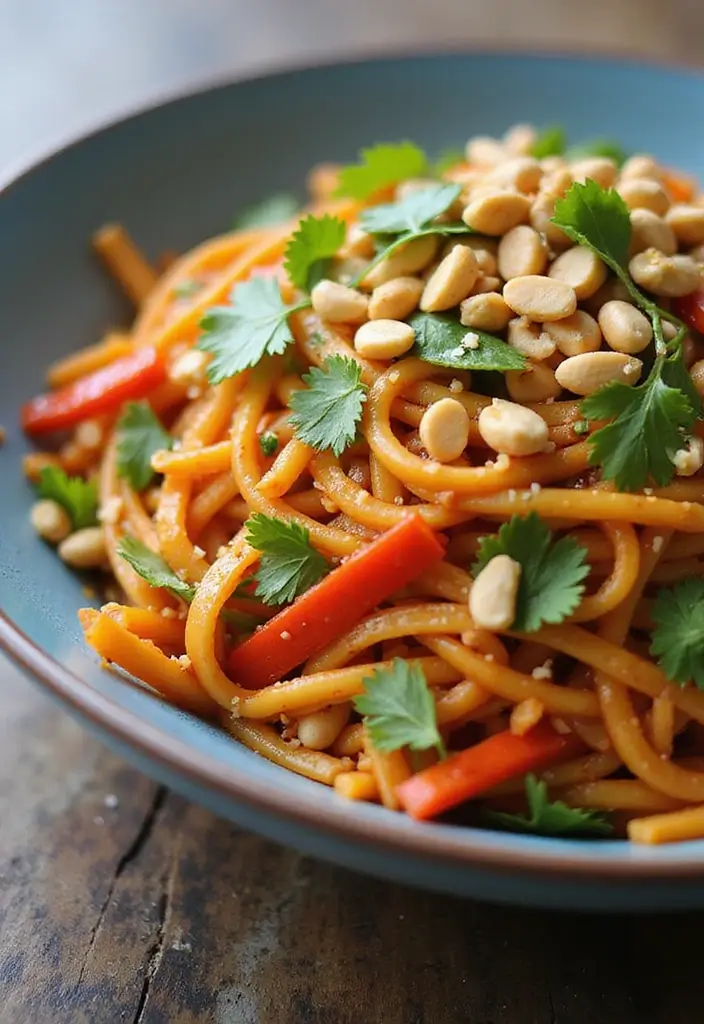 30+ Healthy Lunch Ideas for Adults to Stay Energized Through the Day - 30. Spicy Thai Noodle Salad