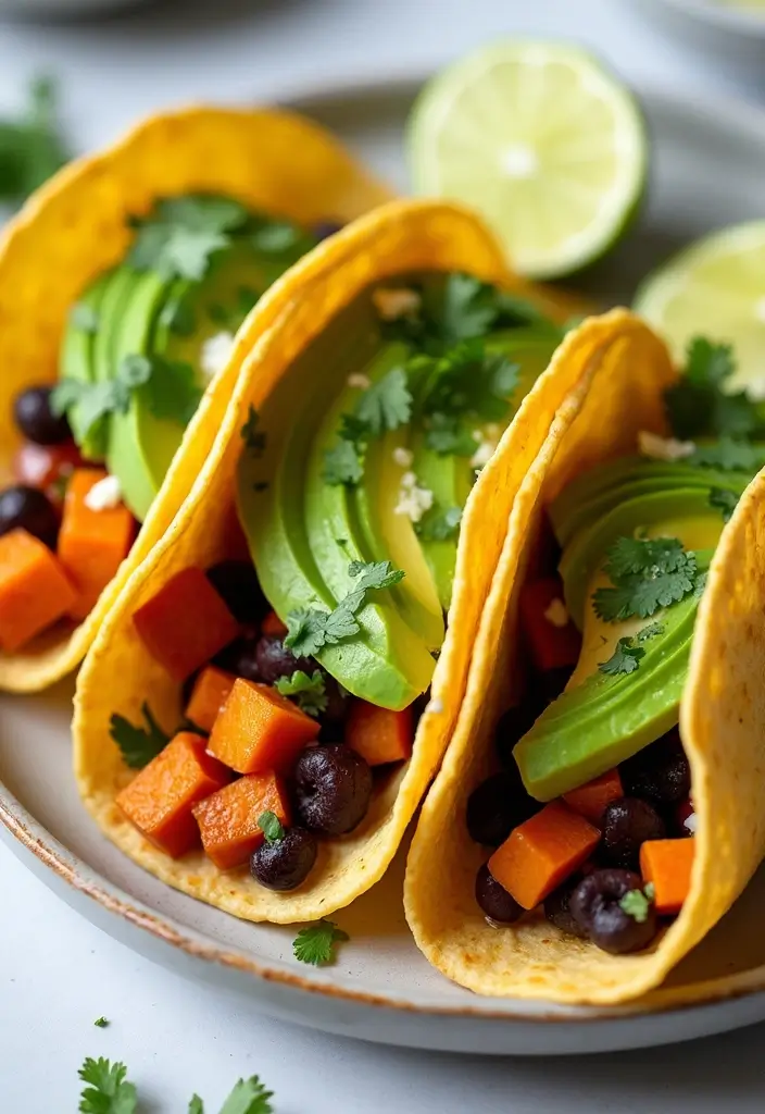 30+ Healthy Lunch Ideas for Adults to Stay Energized Through the Day - 6. Sweet Potato & Black Bean Tacos