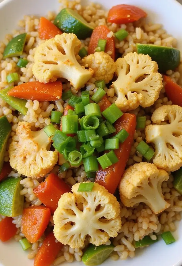 30+ Healthy Lunch Ideas for Adults to Stay Energized Through the Day - 8. Cauliflower Rice Stir-Fry