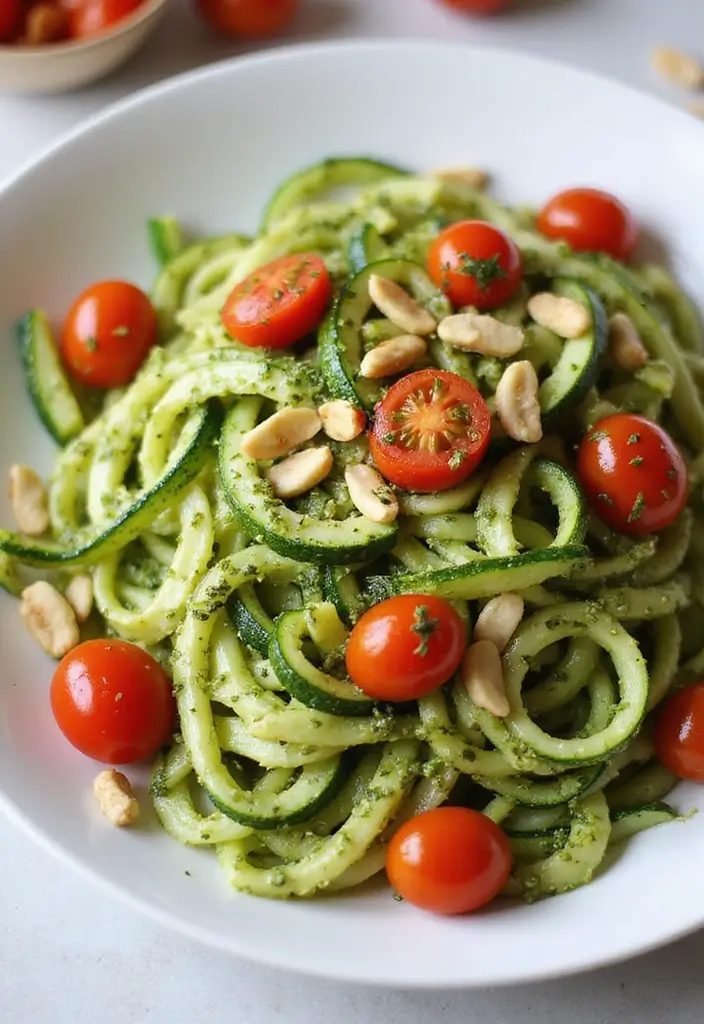 30+ Healthy Lunch Ideas for Adults to Stay Energized Through the Day - 9. Zucchini Noodles with Pesto
