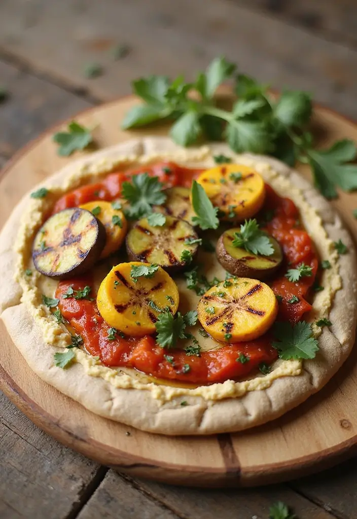 30+ Healthy Meal Ideas for Breakfast, Lunch and Dinner to Keep You Energized All Day 113 30+ Healthy Meal Ideas for Breakfast, Lunch and Dinner to Keep You Energized All Day - 19. Grilled Vegetable and Hummus Pizza