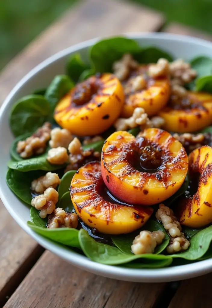 30+ Healthy Meal Ideas for Breakfast, Lunch and Dinner to Keep You Energized All Day 127 30+ Healthy Meal Ideas for Breakfast, Lunch and Dinner to Keep You Energized All Day - 21. Grilled Peach and Spinach Salad