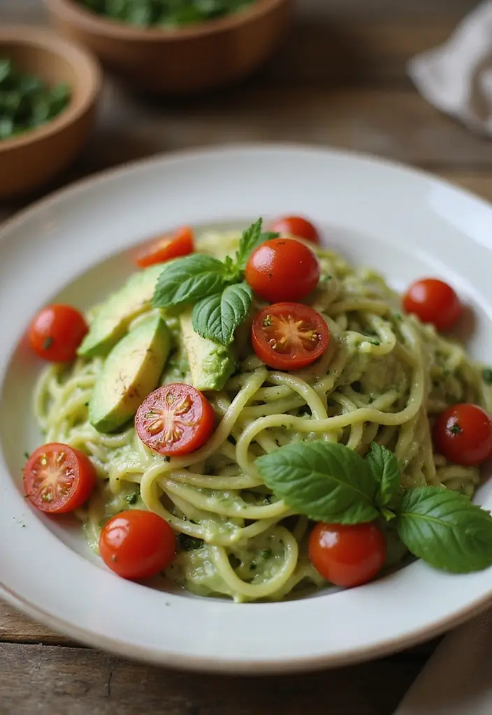 30+ Healthy Meal Ideas for Breakfast, Lunch and Dinner to Keep You Energized All Day 134 30+ Healthy Meal Ideas for Breakfast, Lunch and Dinner to Keep You Energized All Day - 22. Creamy Avocado Pasta