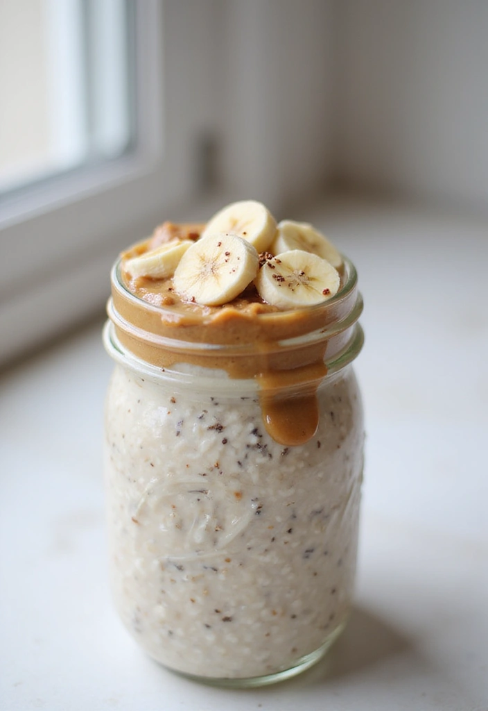 30+ Healthy Meal Ideas for Breakfast, Lunch and Dinner to Keep You Energized All Day 34 30+ Healthy Meal Ideas for Breakfast, Lunch and Dinner to Keep You Energized All Day - 6. Overnight Oats with Almond Butter and Banana