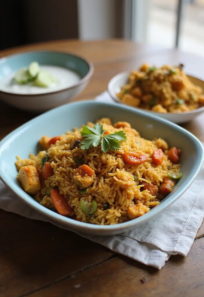 30+ Indian Lunch Box Ideas for Adults Packed with Flavor and Nutrition - 1. Vegetable Biryani with Raita