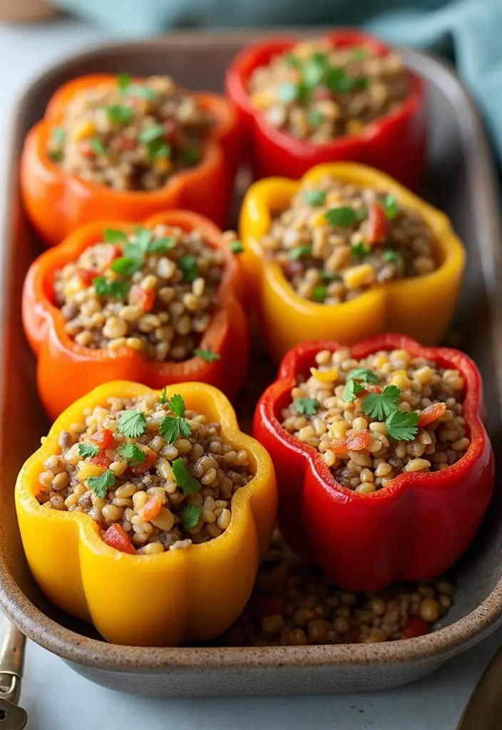 30+ Indian Lunch Box Ideas for Adults Packed with Flavor and Nutrition - 12. Stuffed Bell Peppers