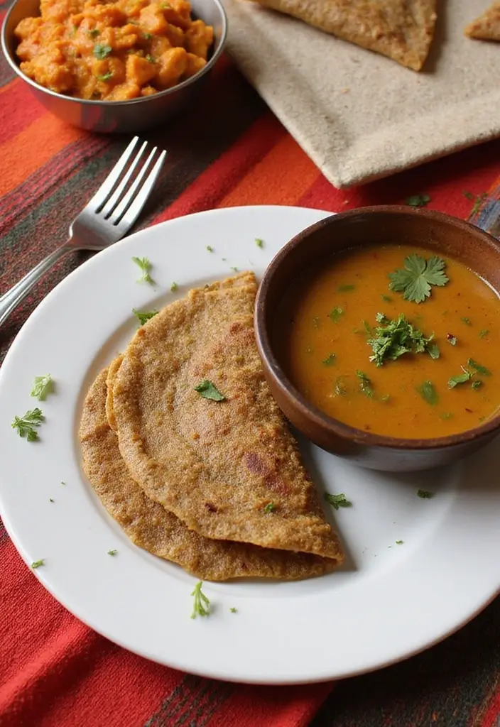 30+ Indian Lunch Box Ideas for Adults Packed with Flavor and Nutrition - 21. Ragi Dosa with Sambar
