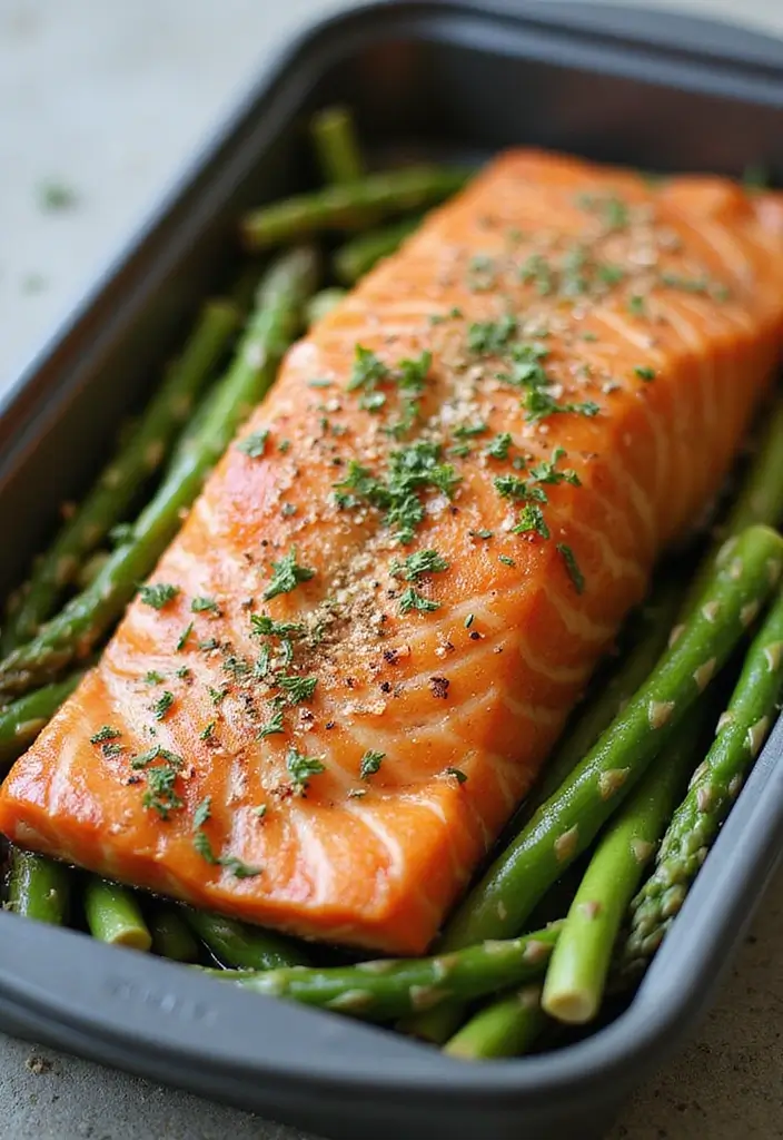 30+ Keto Lunch Box Ideas for Adults That Are Quick and Filling 87 30+ Keto Lunch Box Ideas for Adults That Are Quick and Filling - 15. Baked Salmon with Asparagus