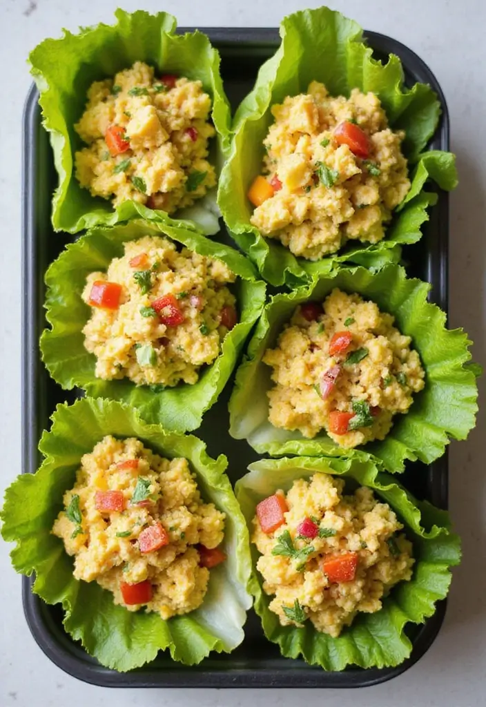 30+ Keto Lunch Box Ideas for Adults That Are Quick and Filling 94 30+ Keto Lunch Box Ideas for Adults That Are Quick and Filling - 16. Egg Salad Lettuce Wraps
