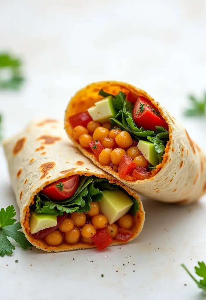 30+ Lunch Under 400 Calories Meal Ideas for Light and Healthy Eating 88 30+ Lunch Under 400 Calories Meal Ideas for Light and Healthy Eating - 14. Mediterranean Chickpea Wrap