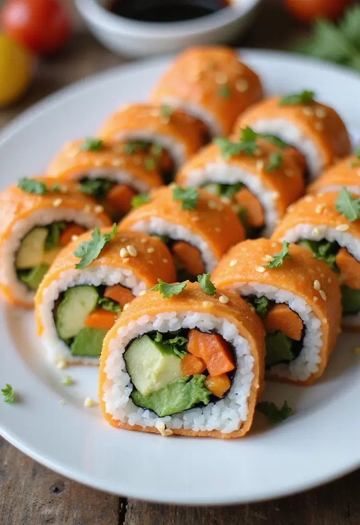 30+ Lunch Under 400 Calories Meal Ideas for Light and Healthy Eating 93 30+ Lunch Under 400 Calories Meal Ideas for Light and Healthy Eating - 15. Veggie Sushi Rolls