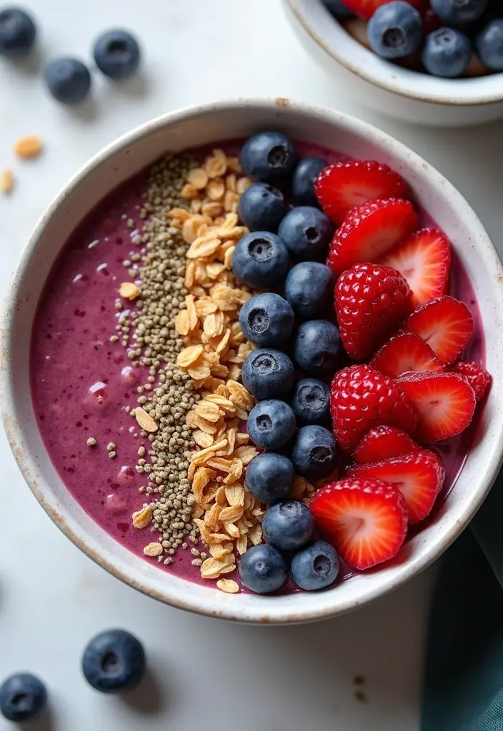 30+ Lunch Under 400 Calories Meal Ideas for Light and Healthy Eating 152 30+ Lunch Under 400 Calories Meal Ideas for Light and Healthy Eating - 24. Berry Smoothie Bowl