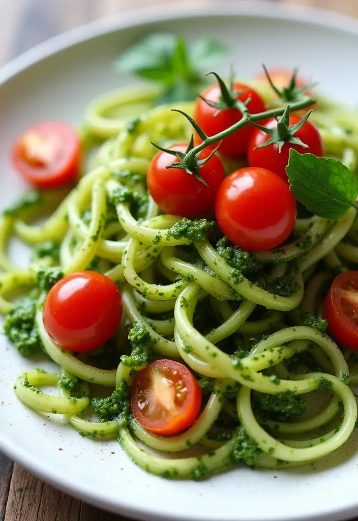 30+ Lunch Under 400 Calories Meal Ideas for Light and Healthy Eating 34 30+ Lunch Under 400 Calories Meal Ideas for Light and Healthy Eating - 6. Zucchini Noodles with Pesto