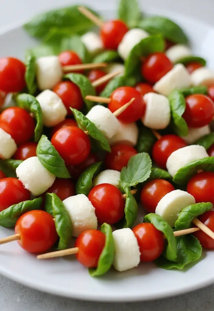 30+ Lunch Under 400 Calories Meal Ideas for Light and Healthy Eating 46 30+ Lunch Under 400 Calories Meal Ideas for Light and Healthy Eating - 8. Caprese Salad Skewers
