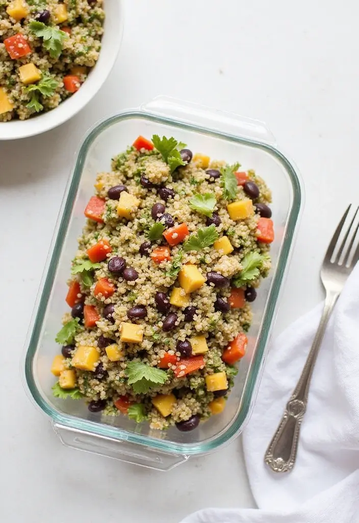 30+ Meal Prep Lunch Ideas to Bring to Work and Save Time 1 30+ Meal Prep Lunch Ideas to Bring to Work and Save Time - 1. Quinoa and Black Bean Salad