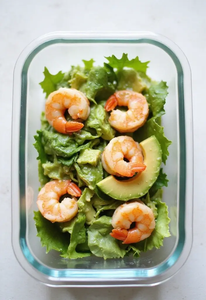 30+ Meal Prep Lunch Ideas to Bring to Work and Save Time 85 30+ Meal Prep Lunch Ideas to Bring to Work and Save Time - 15. Shrimp and Avocado Salad