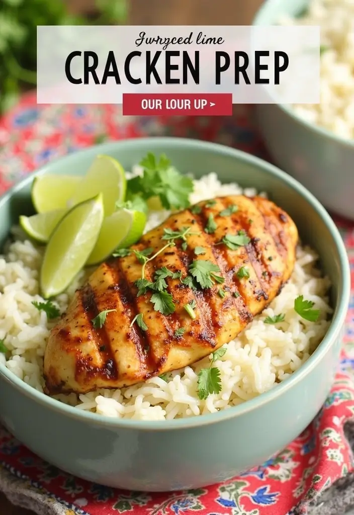 30+ Meal Prep Lunch Ideas to Bring to Work and Save Time 142 30+ Meal Prep Lunch Ideas to Bring to Work and Save Time - 24. Cilantro Lime Rice with Grilled Chicken