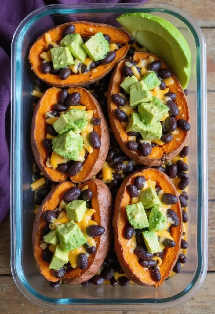 30+ Meal Prep Lunch Ideas to Bring to Work and Save Time 149 30+ Meal Prep Lunch Ideas to Bring to Work and Save Time - 25. Loaded Sweet Potato Skins