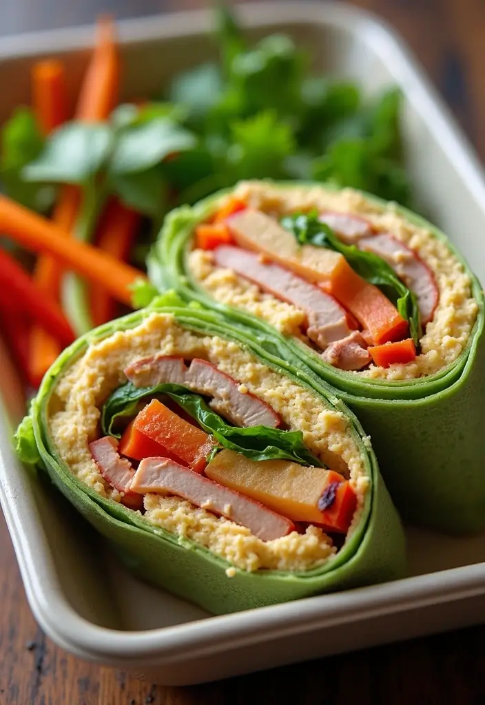 30+ Meal Prep Lunch Ideas to Bring to Work and Save Time 13 30+ Meal Prep Lunch Ideas to Bring to Work and Save Time - 3. Turkey and Hummus Wraps
