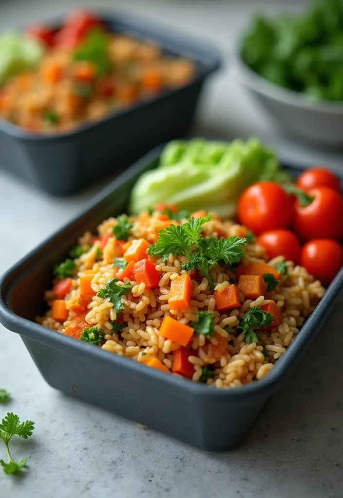 30+ Meal Prep Lunch Ideas to Bring to Work and Save Time 30 30+ Meal Prep Lunch Ideas to Bring to Work and Save Time - 6. Vegetable Stir-Fry with Brown Rice
