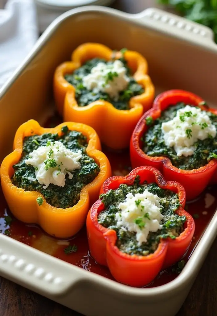 30+ Meal Prep Lunch Ideas to Bring to Work and Save Time 44 30+ Meal Prep Lunch Ideas to Bring to Work and Save Time - 8. Spinach and Feta Stuffed Peppers