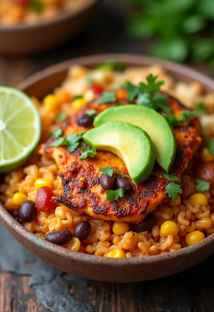 30+ Mexican Lunch Ideas for Work Packed with Spice and Flavor 1 30+ Mexican Lunch Ideas for Work Packed with Spice and Flavor - 1. Spicy Chicken Burrito Bowls
