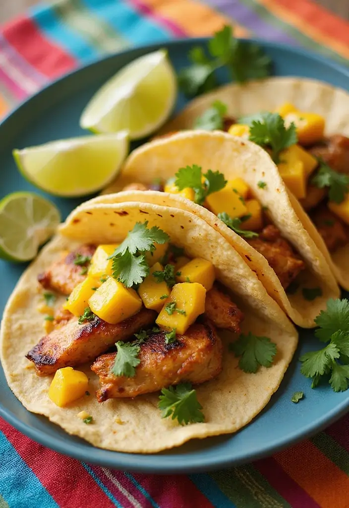 30+ Mexican Lunch Ideas for Work Packed with Spice and Flavor 75 30+ Mexican Lunch Ideas for Work Packed with Spice and Flavor - 13. Chicken and Mango Salsa Tacos
