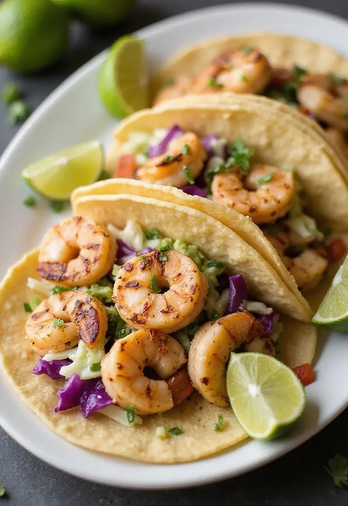 30+ Mexican Lunch Ideas for Work Packed with Spice and Flavor 103 30+ Mexican Lunch Ideas for Work Packed with Spice and Flavor - 17. Shrimp Tacos with Cabbage Slaw