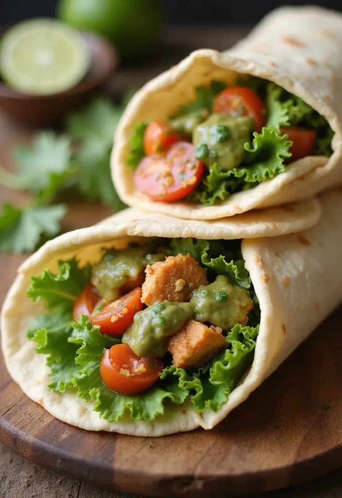 30+ Mexican Lunch Ideas for Work Packed with Spice and Flavor 110 30+ Mexican Lunch Ideas for Work Packed with Spice and Flavor - 18. Salsa Verde Chicken Wraps