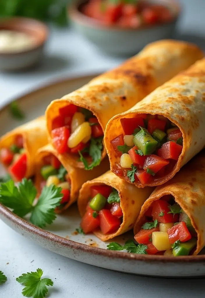 30+ Mexican Lunch Ideas for Work Packed with Spice and Flavor 120 30+ Mexican Lunch Ideas for Work Packed with Spice and Flavor - 20. Baked Vegetable Taquitos
