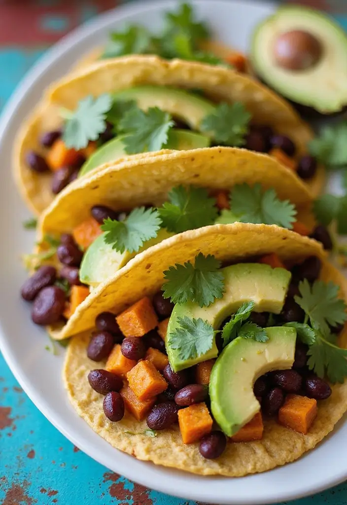 30+ Mexican Lunch Ideas for Work Packed with Spice and Flavor 184 30+ Mexican Lunch Ideas for Work Packed with Spice and Flavor - 30. Sweet Potato and Black Bean Tacos