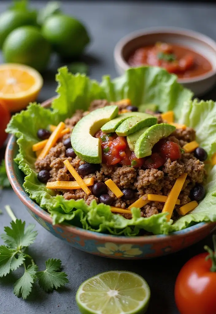 30+ Mexican Lunch Ideas for Work Packed with Spice and Flavor 23 30+ Mexican Lunch Ideas for Work Packed with Spice and Flavor - 5. Zesty Taco Salad