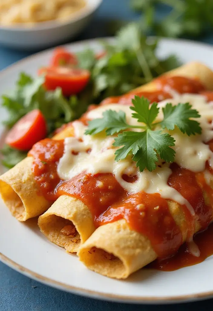 30+ Mexican Lunch Ideas for Work Packed with Spice and Flavor 30 30+ Mexican Lunch Ideas for Work Packed with Spice and Flavor - 6. Healthy Chicken Enchiladas