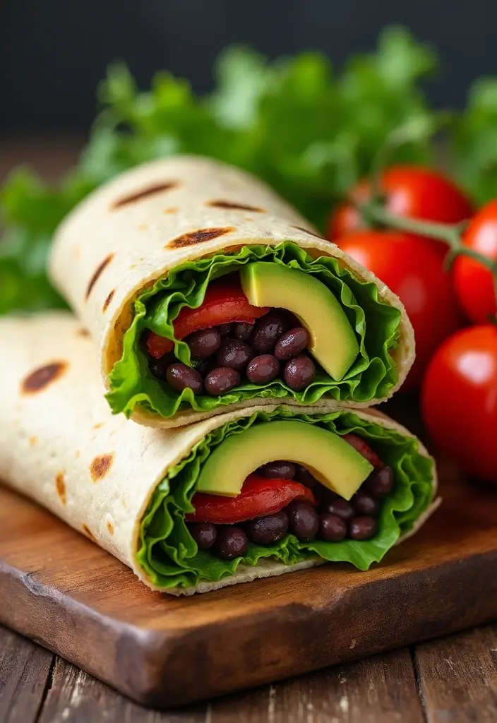 30+ Mexican Lunch Ideas for Work Packed with Spice and Flavor 51 30+ Mexican Lunch Ideas for Work Packed with Spice and Flavor - 9. Avocado and Black Bean Wraps