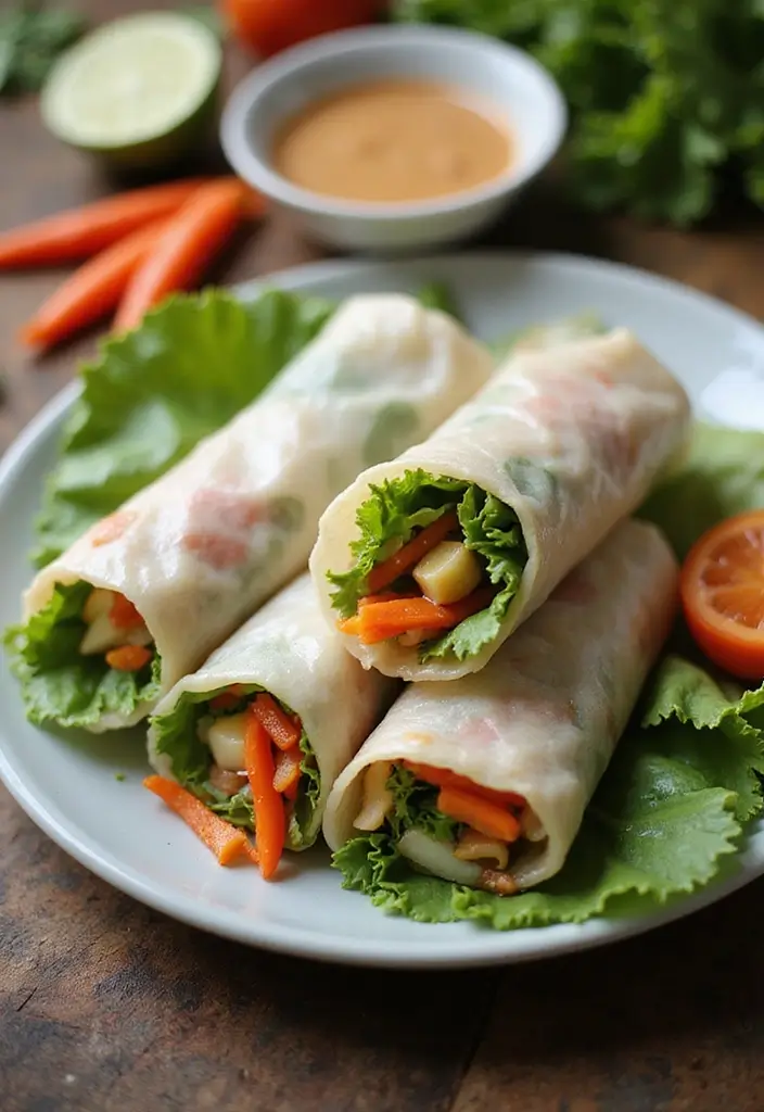 30+ Work from Home Lunch Ideas for Quick Midday Meals 63 30+ Work from Home Lunch Ideas for Quick Midday Meals - 11. Rice Paper Rolls with Peanut Sauce