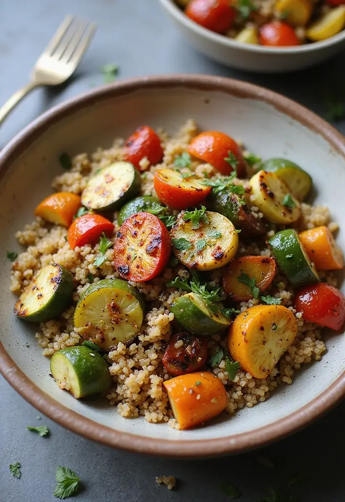 30+ Work from Home Lunch Ideas for Quick Midday Meals 174 30+ Work from Home Lunch Ideas for Quick Midday Meals - 28. Balsamic Roasted Vegetable Quinoa Bowl